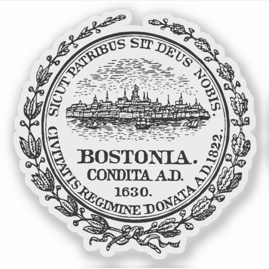 Het zegel van Boston, Massachusetts Sticker (Voorkant)