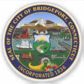 Het zegel van Bridgeport, Connecticut Sticker (Voorkant)