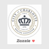 Het zegel van Charlotte, North Carolina Sticker (Vel)