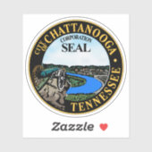 Het zegel van Chattanooga, Tennessee Sticker (Vel)