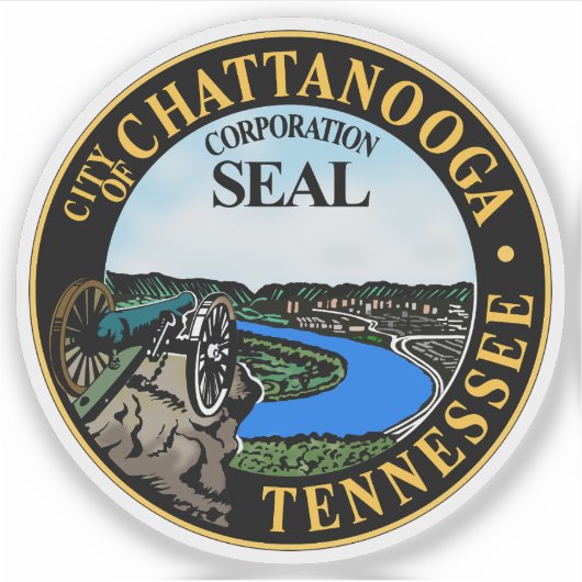 Het zegel van Chattanooga, Tennessee Sticker (Voorkant)