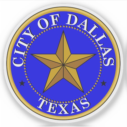 Het zegel van Dallas, Texas Sticker (Voorkant)