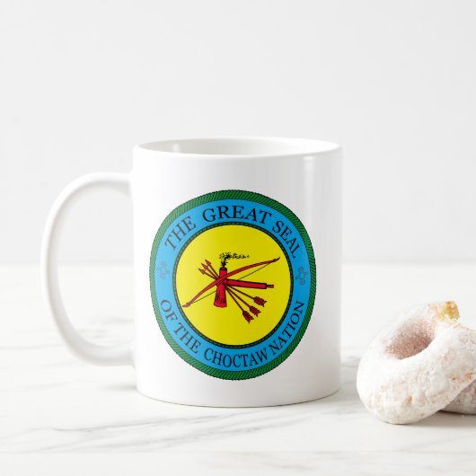Het zegel van de Choctaw Nation of Oklahoma Koffiemok (Met donut)