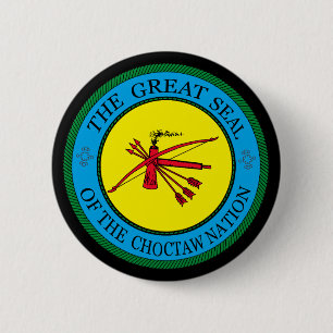 Het zegel van de Choctaw Nation of Oklahoma Ronde Button 5,7 Cm