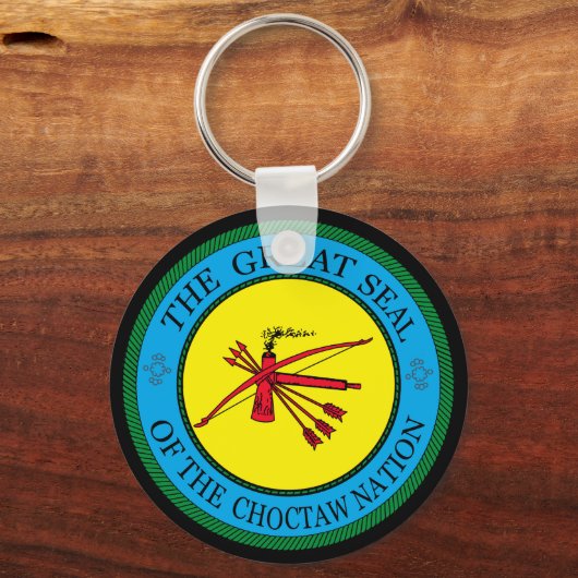Het zegel van de Choctaw Nation of Oklahoma Sleutelhanger (Achterkant)