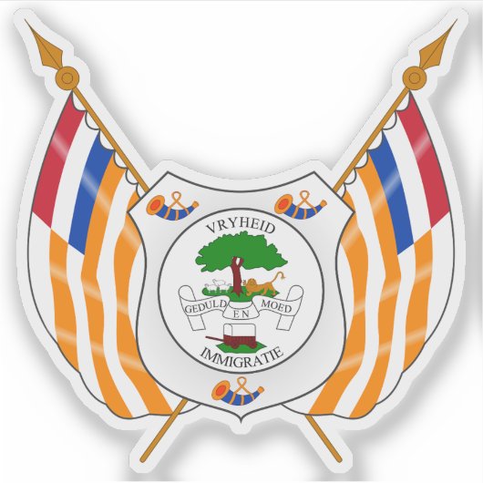 Het zegel van de Oranje Vrijstaat, Rep. van Zuid-A Sticker (Voorkant)