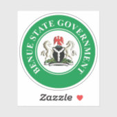 Het zegel van de staat Benue, Nigeria Sticker (Vel)