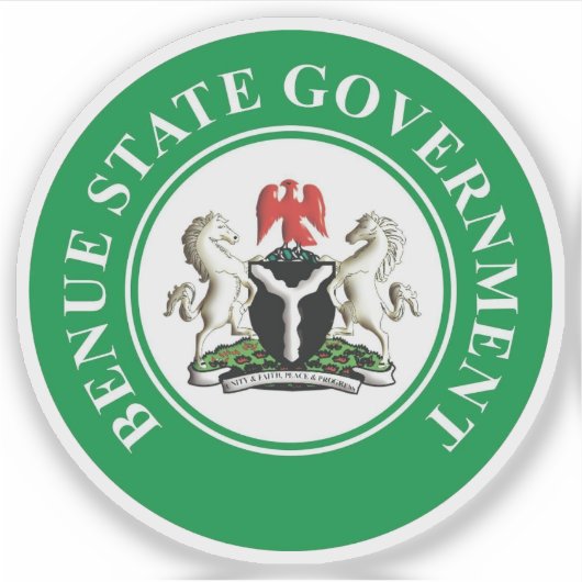 Het zegel van de staat Benue, Nigeria Sticker (Voorkant)
