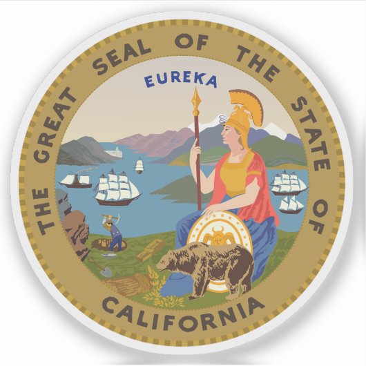 Het zegel van de staat Californië Sticker (Voorkant)