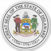 Het zegel van de staat Delaware Sticker (Voorkant)