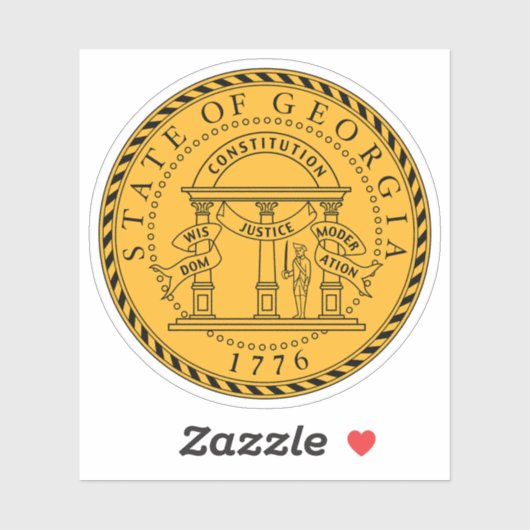 Het zegel van de staat Georgia Sticker (Vel)