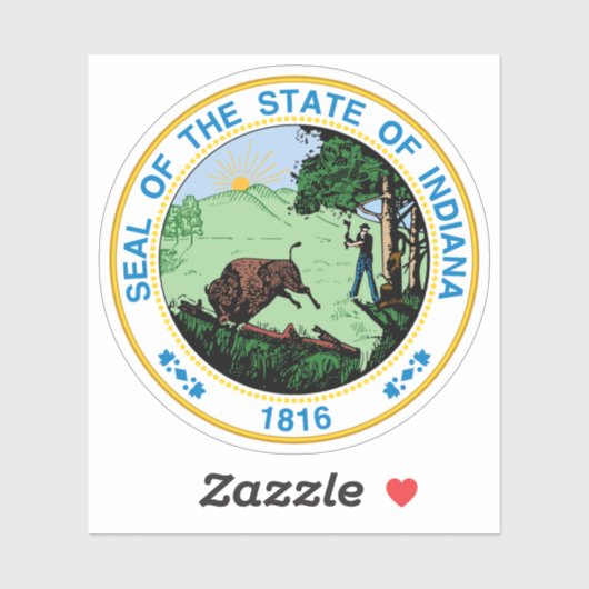Het zegel van de staat Indiana Sticker (Vel)