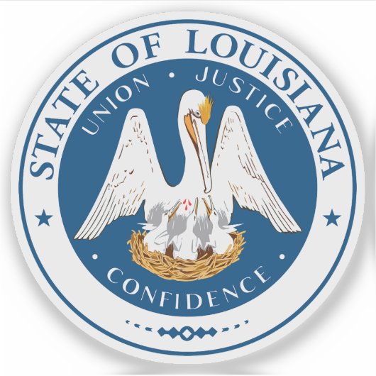 Het zegel van de staat Louisiana Sticker (Voorkant)