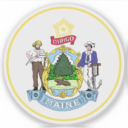 Het zegel van de staat Maine Sticker (Voorkant)