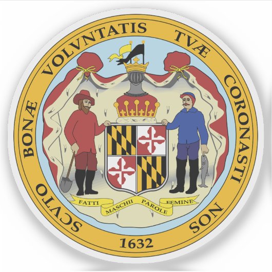 Het zegel van de staat Maryland Sticker (Voorkant)