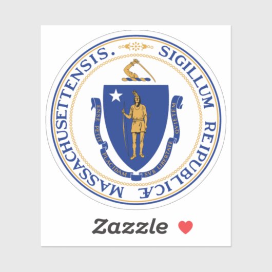 Het zegel van de staat Massachusetts Sticker (Vel)