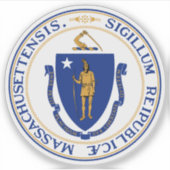 Het zegel van de staat Massachusetts Sticker (Voorkant)