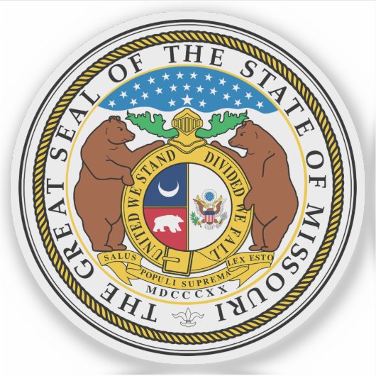 Het zegel van de staat Missouri Sticker (Voorkant)