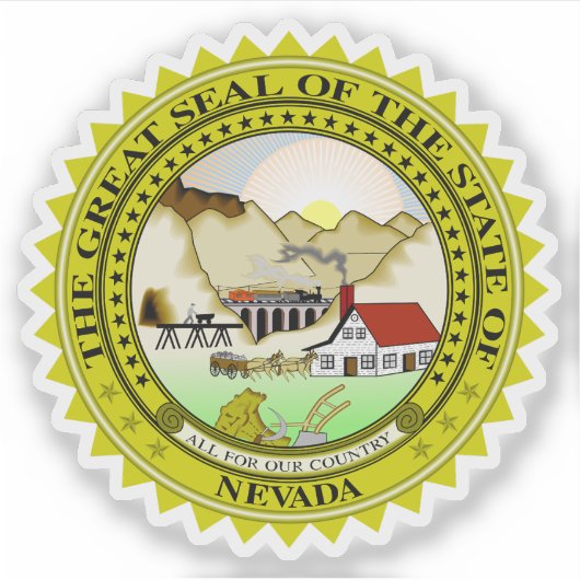 Het zegel van de staat Nevada Sticker (Voorkant)