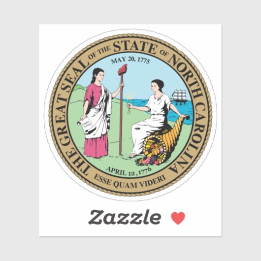 Het zegel van de staat North Carolina Sticker (Vel)