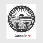 Het zegel van de staat Ohio (b&w-versie) Sticker (Vel)