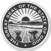 Het zegel van de staat Ohio (b&w-versie) Sticker (Voorkant)