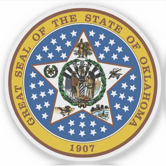 Het zegel van de staat Oklahoma Sticker (Voorkant)