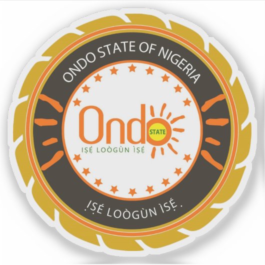 Het zegel van de staat Ondo, Nigeria Sticker (Voorkant)