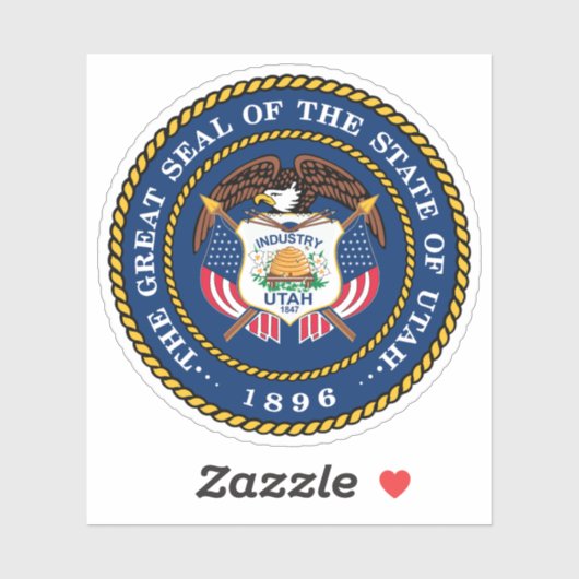 Het zegel van de staat Utah Sticker (Vel)