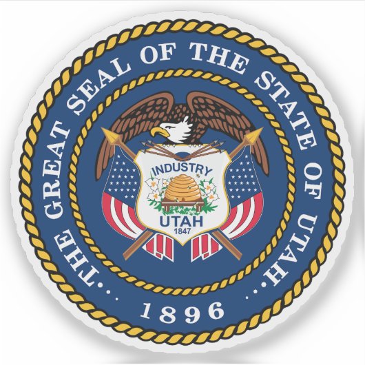 Het zegel van de staat Utah Sticker (Voorkant)