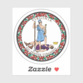 Het zegel van de staat Virginia Sticker (Vel)