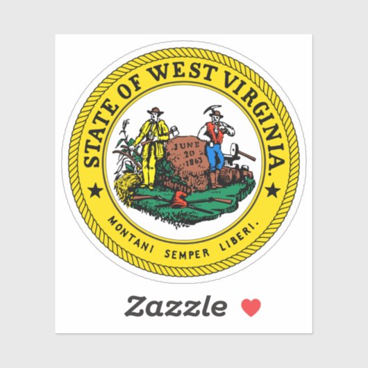 Het zegel van de staat West Virginia Sticker (Vel)