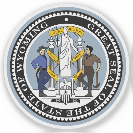 Het zegel van de staat Wyoming Sticker (Voorkant)