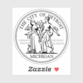 Het zegel van Detroit, Michigan Sticker (Vel)