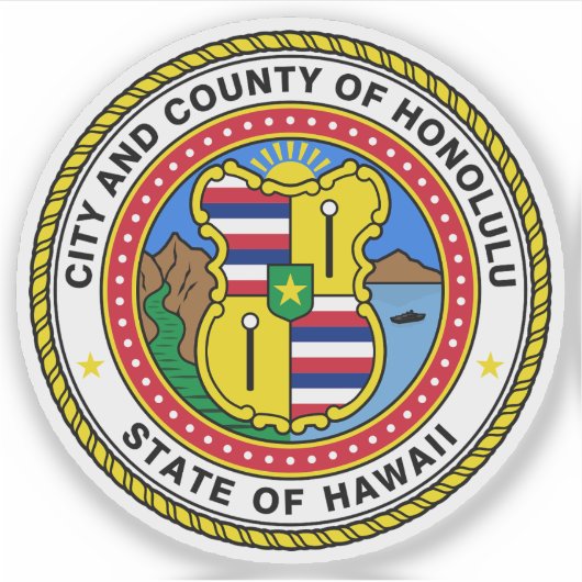 Het zegel van Honolulu, Hawaï Sticker (Voorkant)