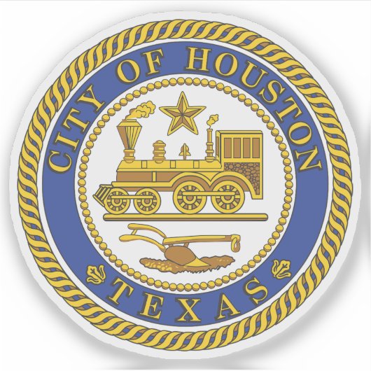 Het zegel van Houston, Texas Sticker (Voorkant)