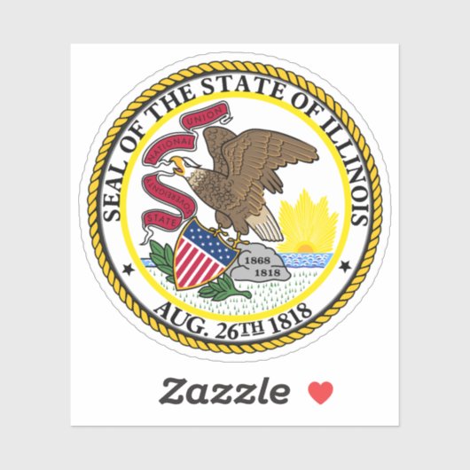 Het zegel van Illinois Sticker (Vel)