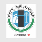 Het zegel van Irvine, Californië Sticker (Vel)