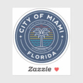 Het zegel van Miami, Florida Sticker (Vel)