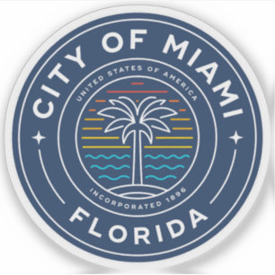 Het zegel van Miami, Florida Sticker