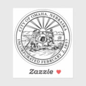 Het zegel van Omaha, Nebraska Sticker (Vel)