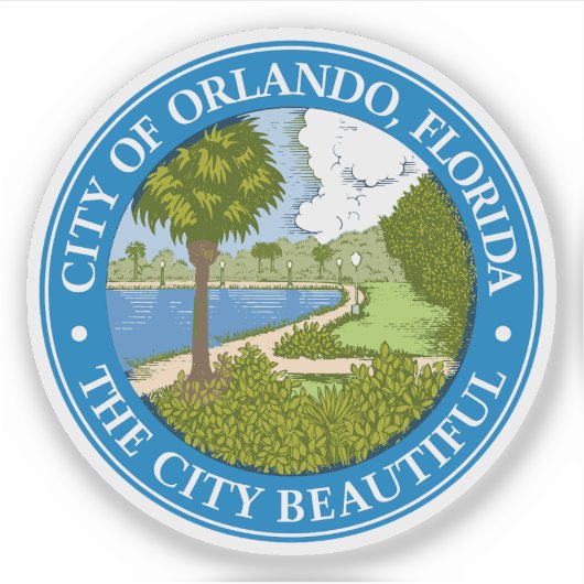 Het zegel van Orlando, Florida Sticker (Voorkant)