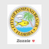 Het zegel van Pompano Beach, Florida Sticker (Vel)