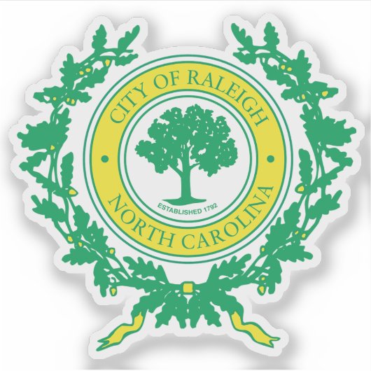 Het zegel van Raleigh, North Carolina Sticker (Voorkant)