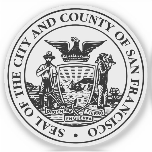 Het zegel van San Francisco, Californië Sticker (Voorkant)