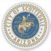 Het zegel van Scottsdale, Arizona Sticker (Voorkant)