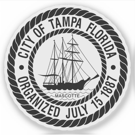 Het zegel van Tampa, Florida Sticker (Voorkant)