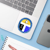 Het zegel van Tulsa, Oklahoma Sticker (Laptop met iPhone)