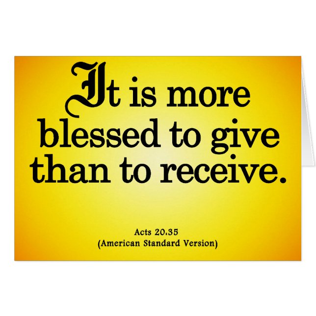 Het zegenen om Acts 20-35 te geven (Voorkant Horizontaal)