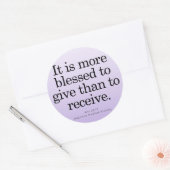 Het zegenen om Acts 20-35 te geven Ronde Sticker (Envelop)